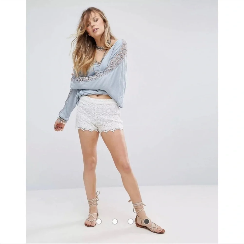 Free‎ People Runaway Crochet Lace Banded Wrap Top
